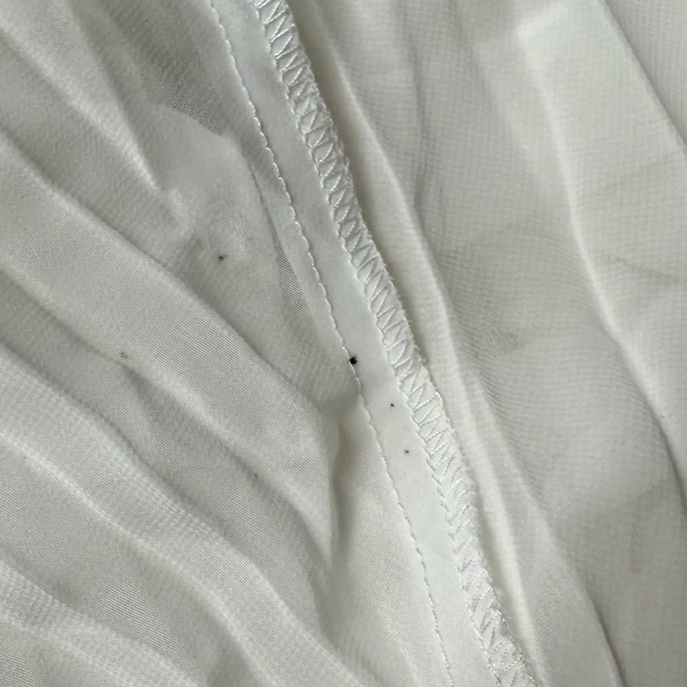 Commense White Pleated Chiffon Maxi Dress Satin Bodice Semi Sheer Small NWT - Picture 10 of 10